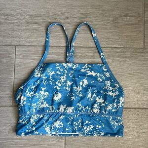 Prana sports bra floral blue and cream size M